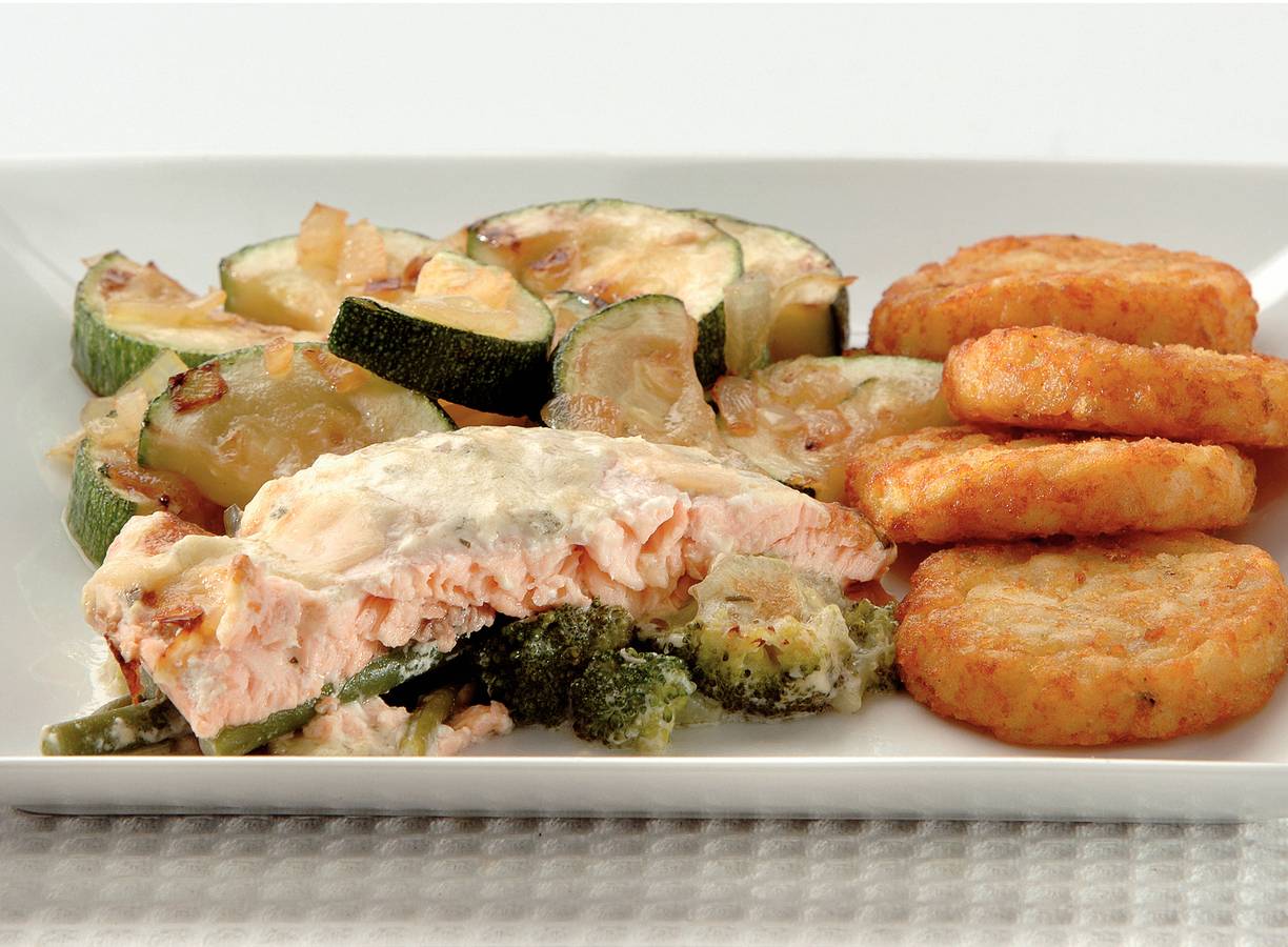 Zalm met citroencourgette