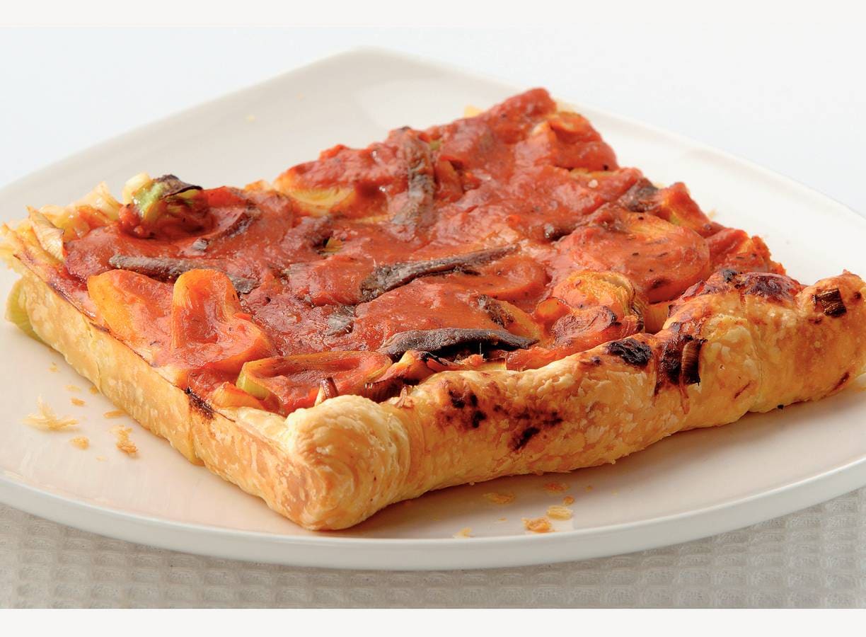 Plaatpizza met ansjovis