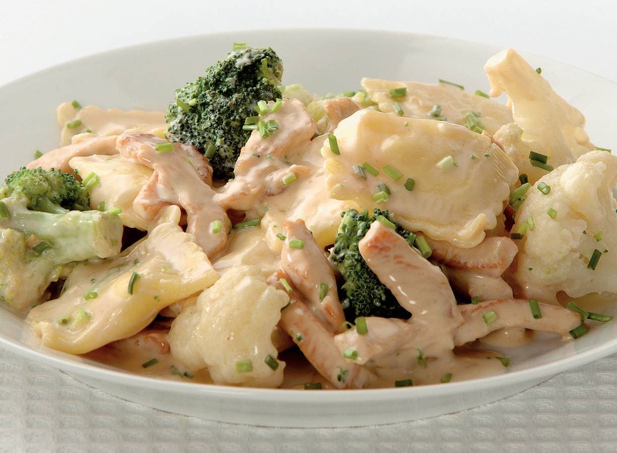 Ravioli met kalkoen in citroensaus