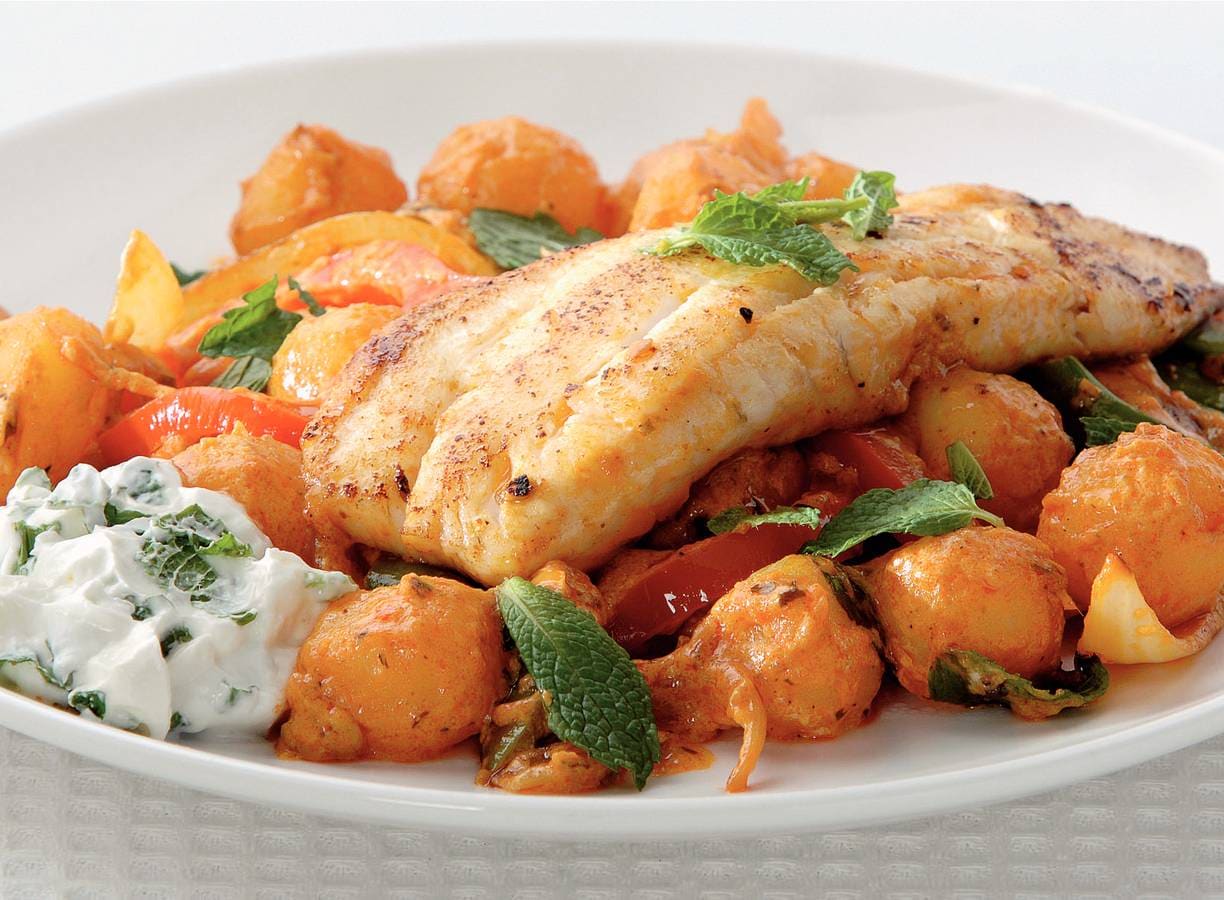 Groentecurry met tilapia