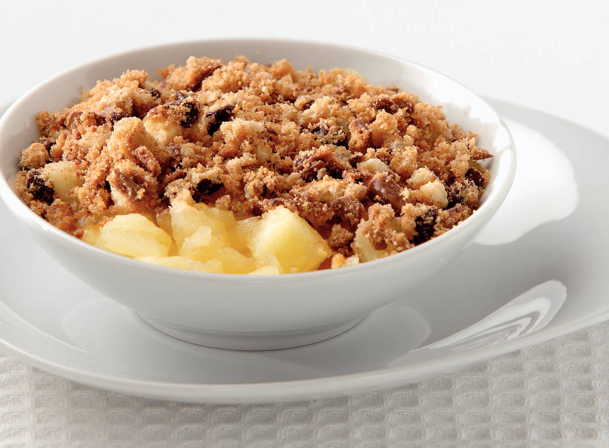 Appel-chocolade 'crumble'