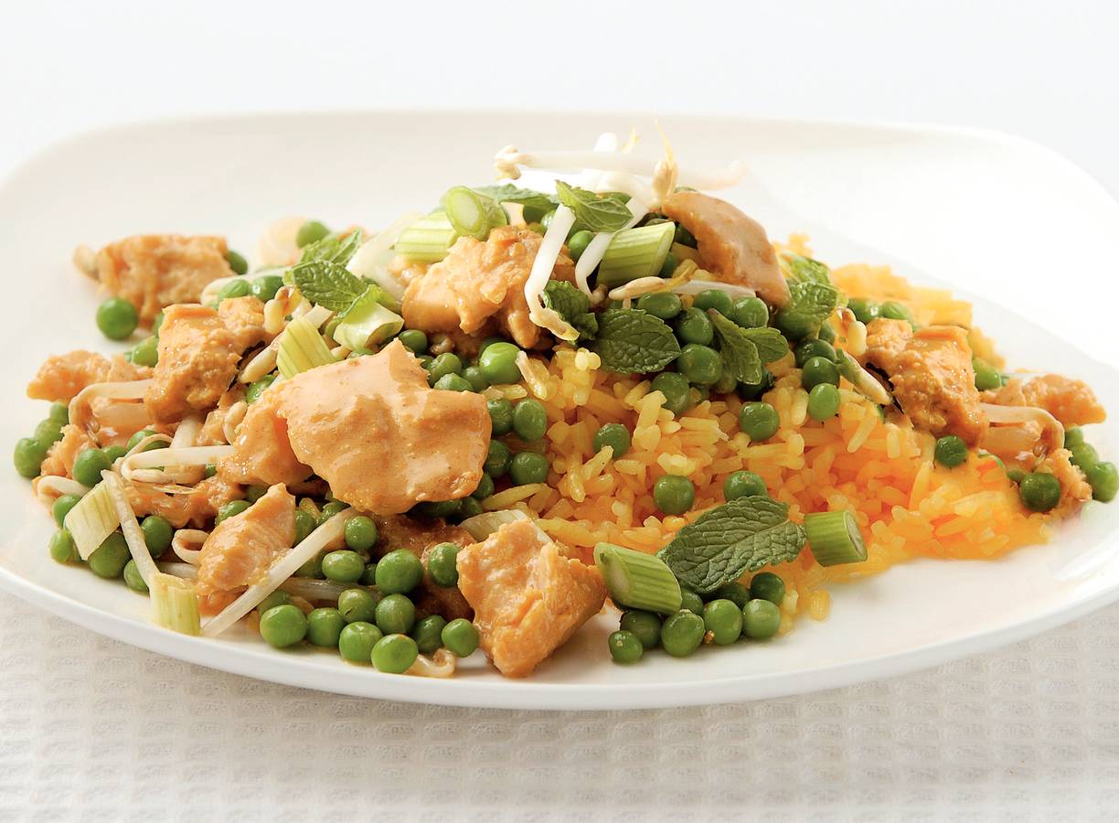 Tilapia met doperwtjes en rijst