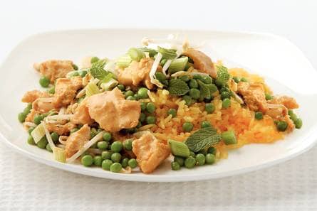 Tilapia met doperwtjes en rijst
