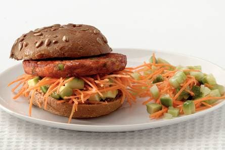Groenteburger met avocadosalsa