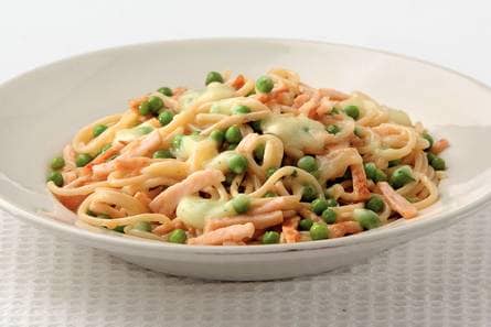 Spaghetti met gerookte kip-kaassaus