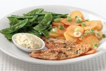 Krokante tilapia met peultjes