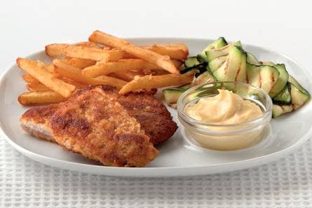 Schnitzel met gegrilde courgette