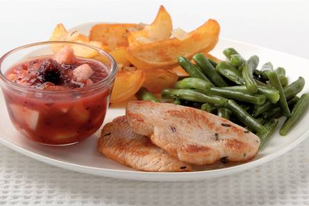 Kalkoenfilet met appel-cranberrycompote