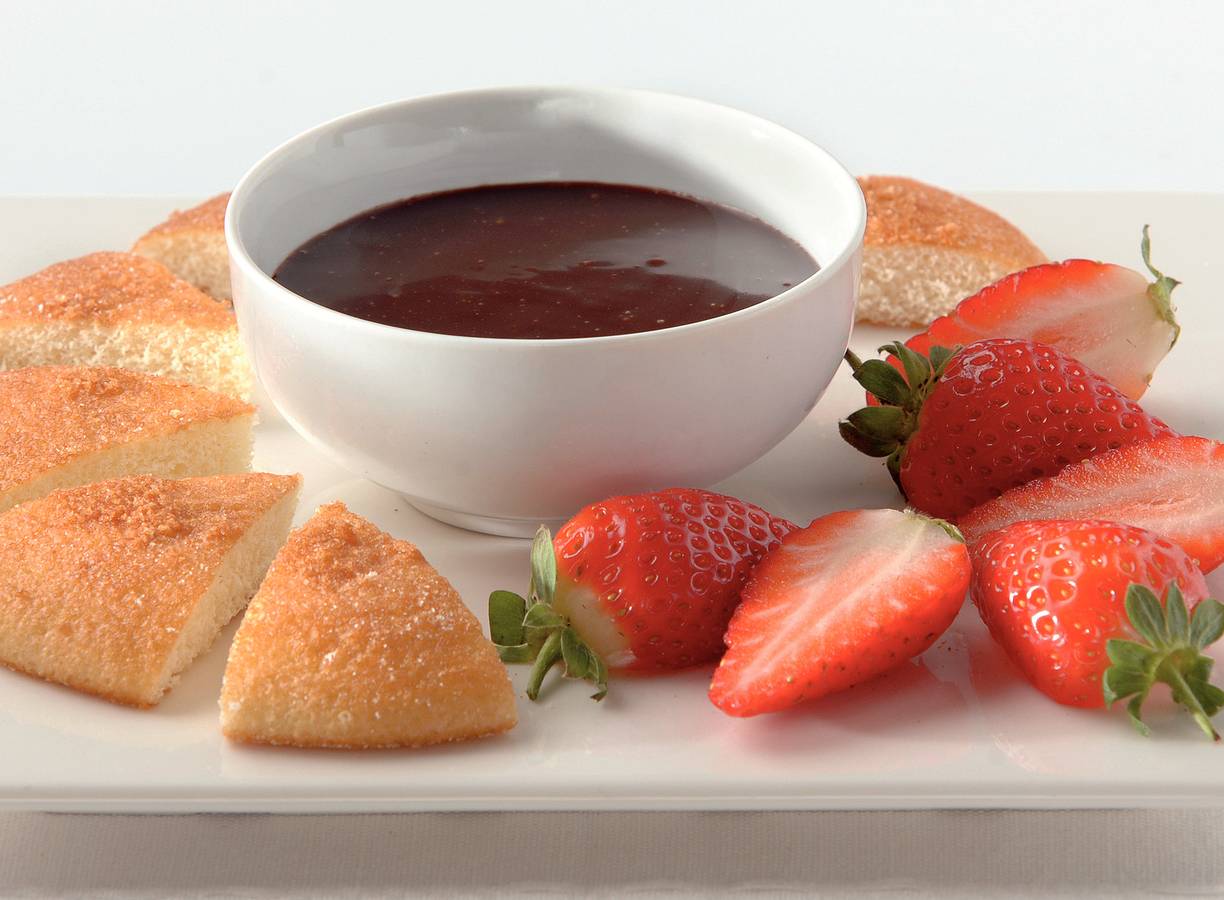 Chocoladedip met aardbeien
