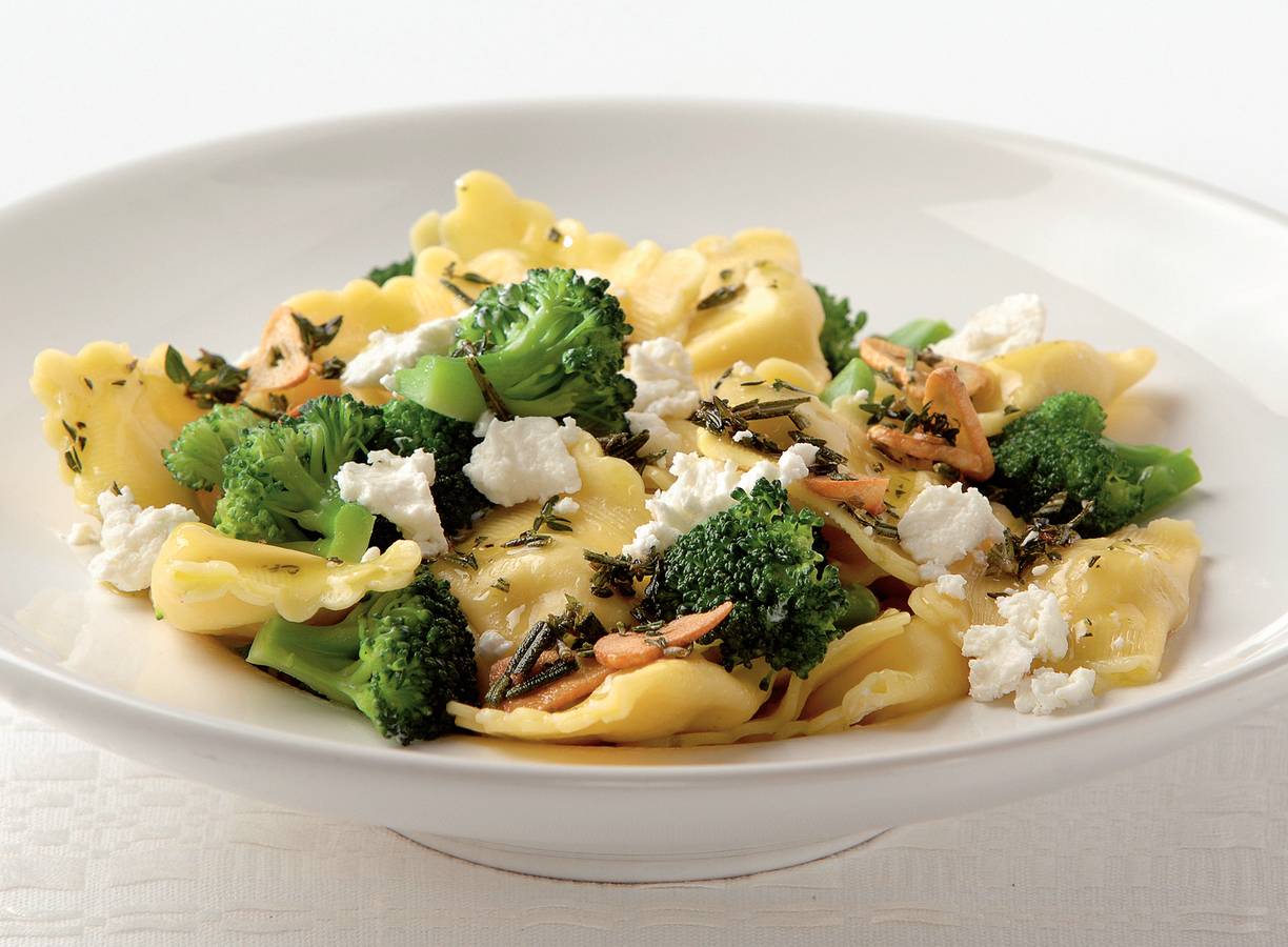 Ravioli met broccoli en geitenkaas