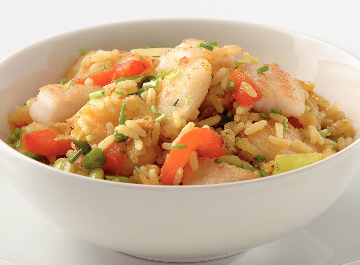 Chinese nasi met pangasius en gember
