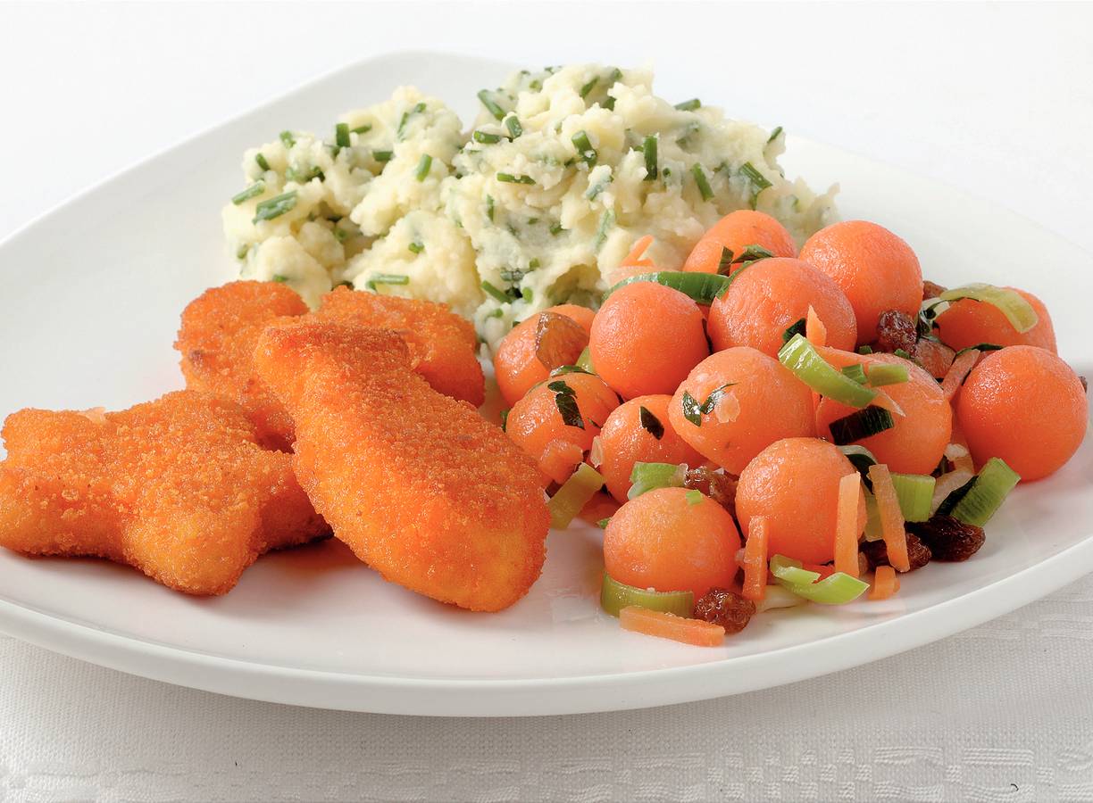 Visfiguurtjes met wortelballetjes