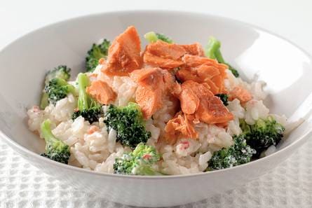 Romige risotto met broccoli en zalm
