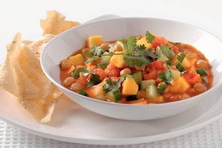 Indiase curry met kikkererwten en mango