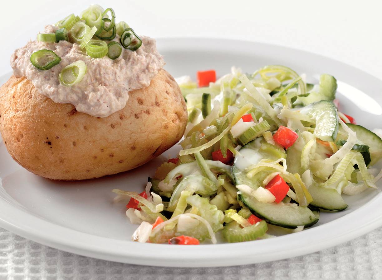 Gepofte aardappelen met makreelmousse