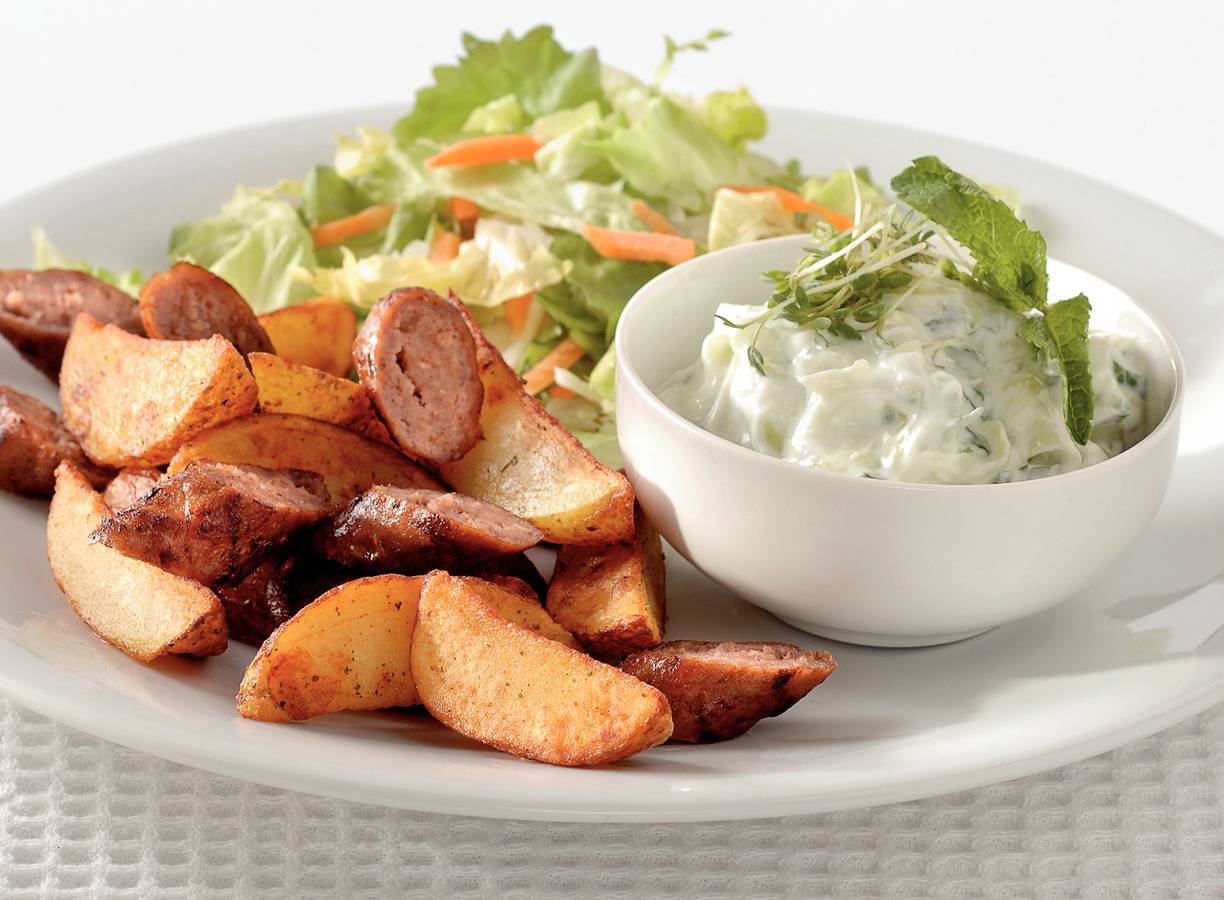 Runderchipolata met komkommeryoghurt