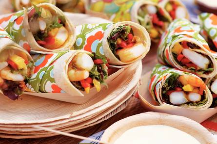 Wraps met kerriegarnalen
