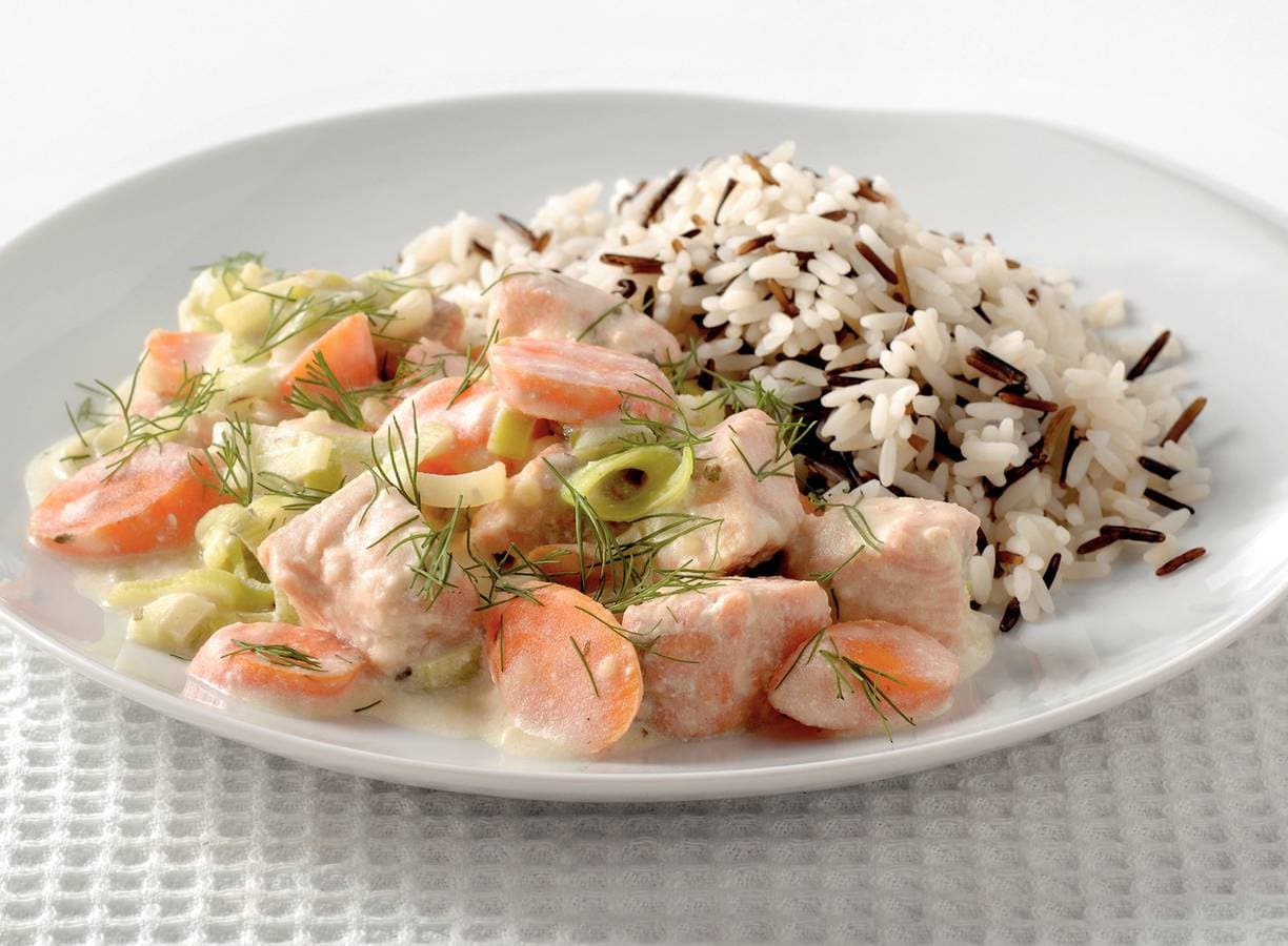 Zalm-groentestoofpotje