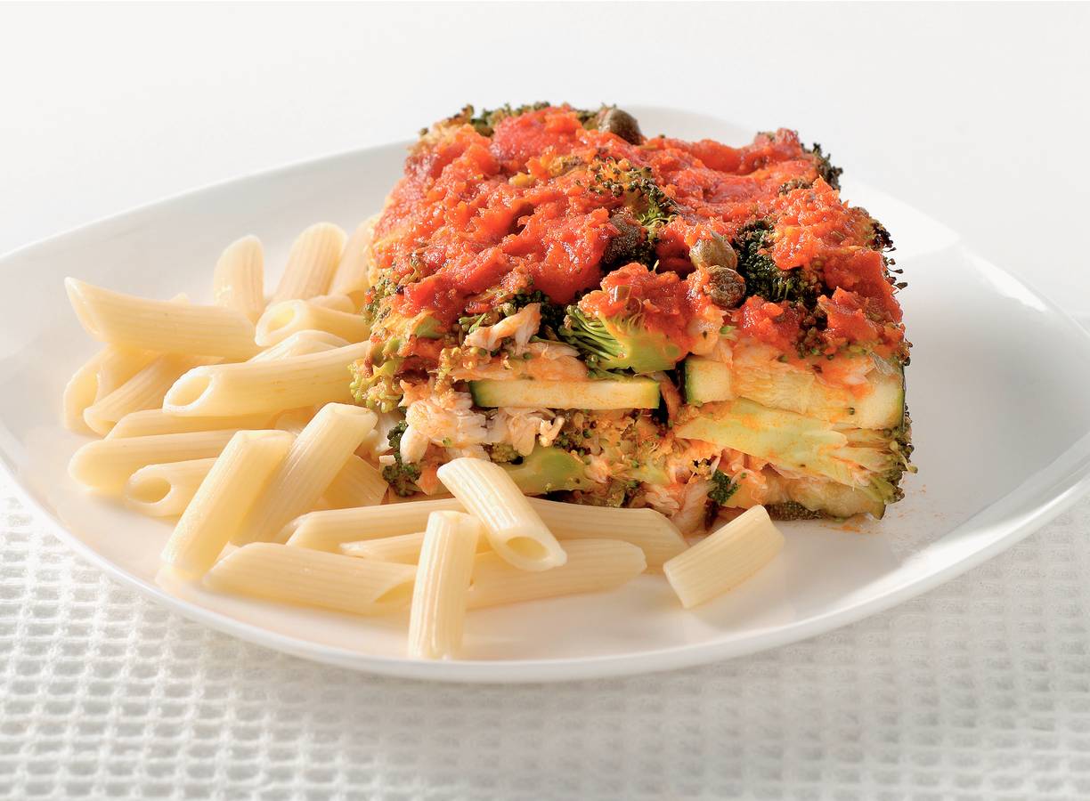Kabeljauwschotel met tomatensaus