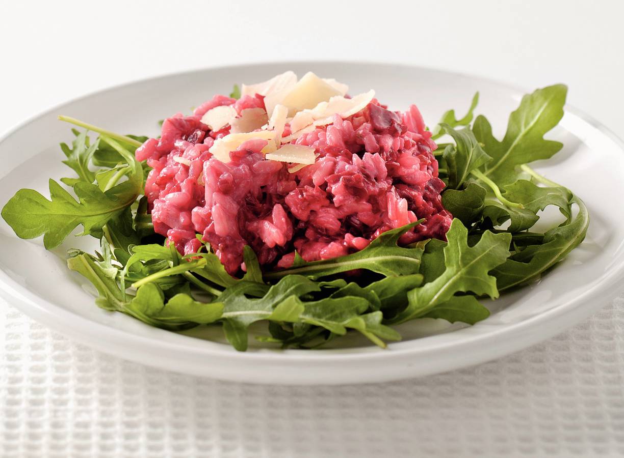 Romige bietenrisotto met Italiaanse kaas