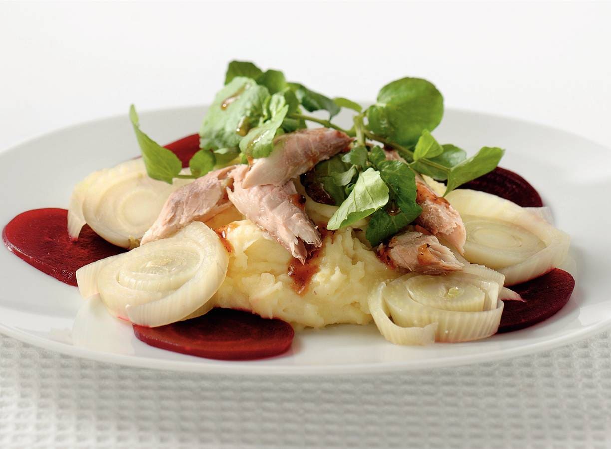 Lauwwarme salade met makreel
