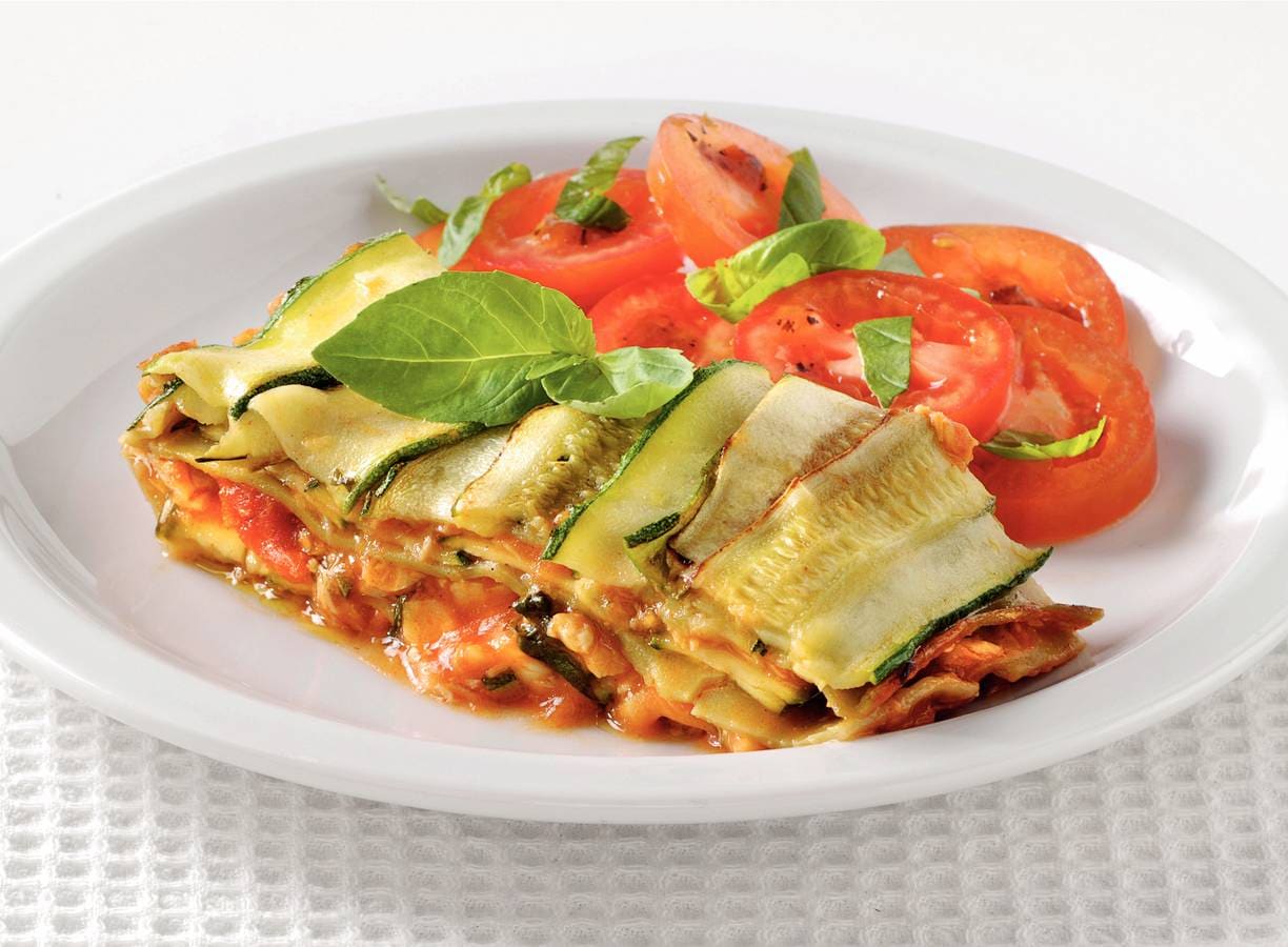 Lasagne met tilapia en courgette
