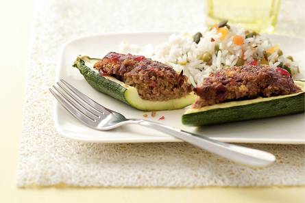 Gevulde courgette met cranberrygehakt
