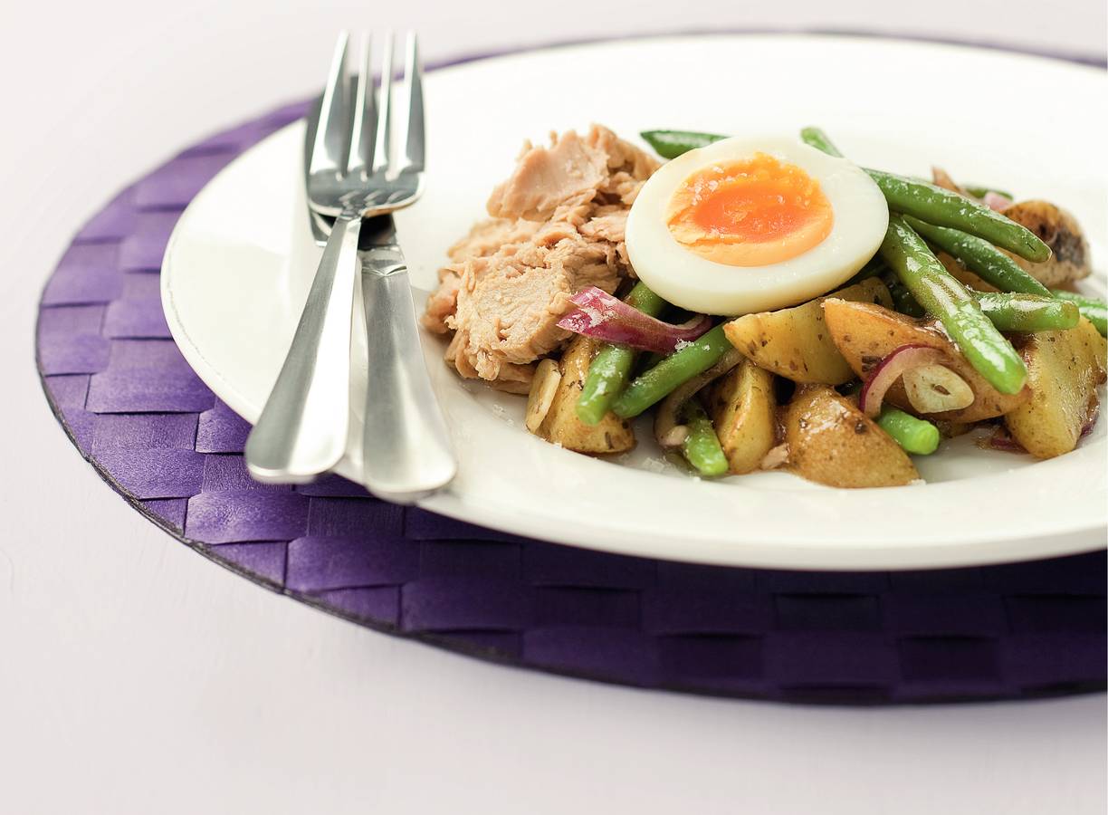 Lauwwarme Franse tonijnsalade
