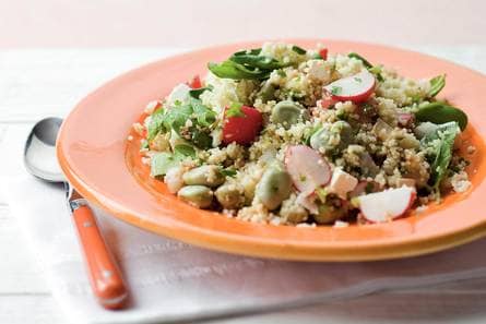 Couscous met tuinboontjes en witte kaas