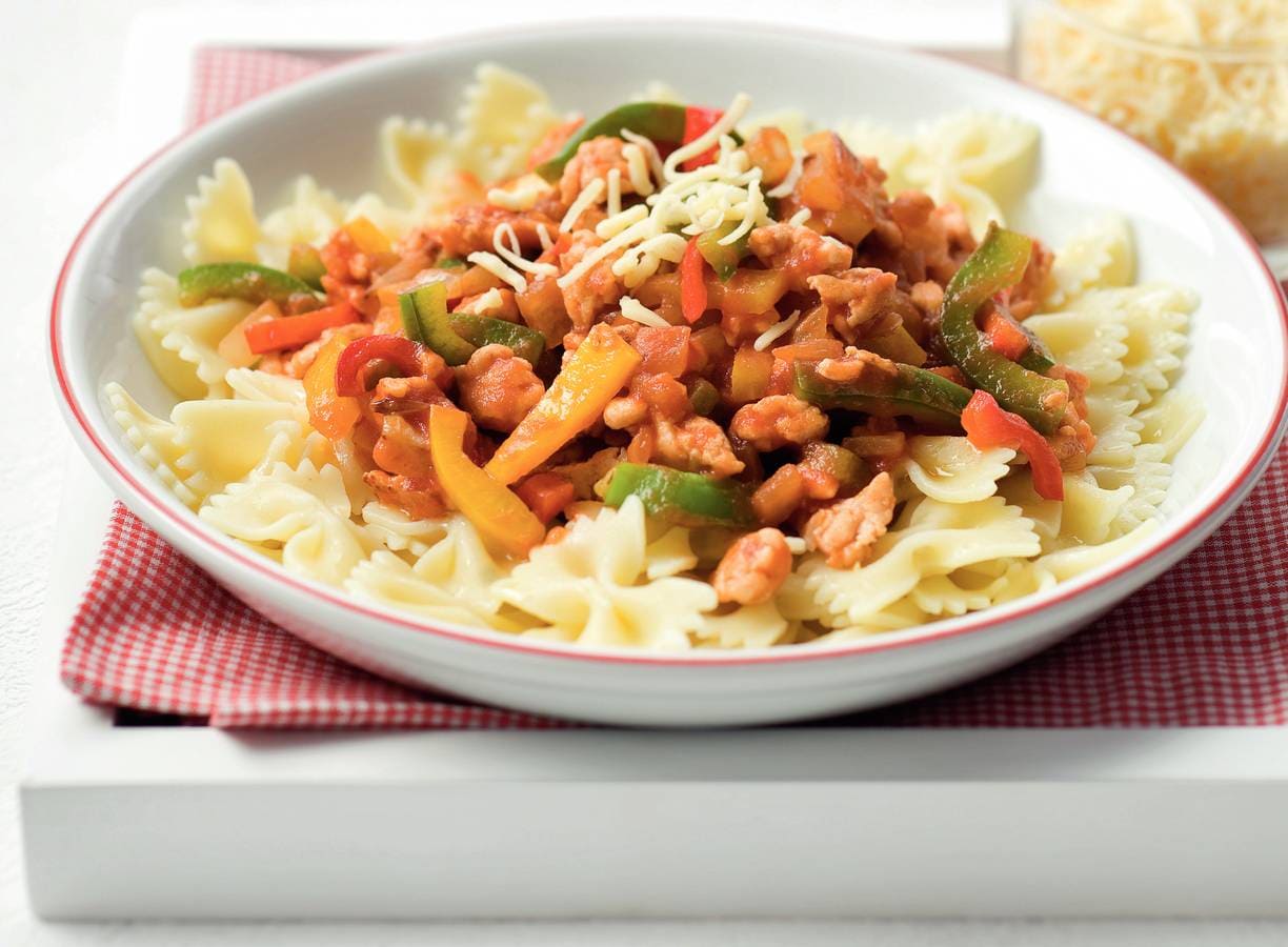 Farfalle met paprika zalmsaus