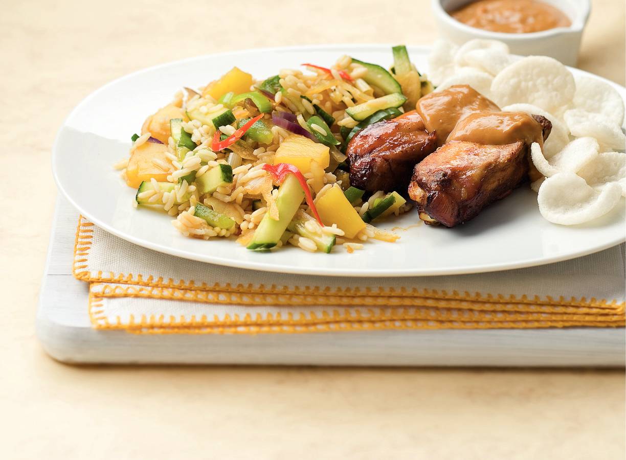 Kipspareribs met rijstsalade