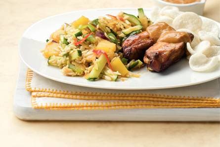 Kipspareribs met rijstsalade