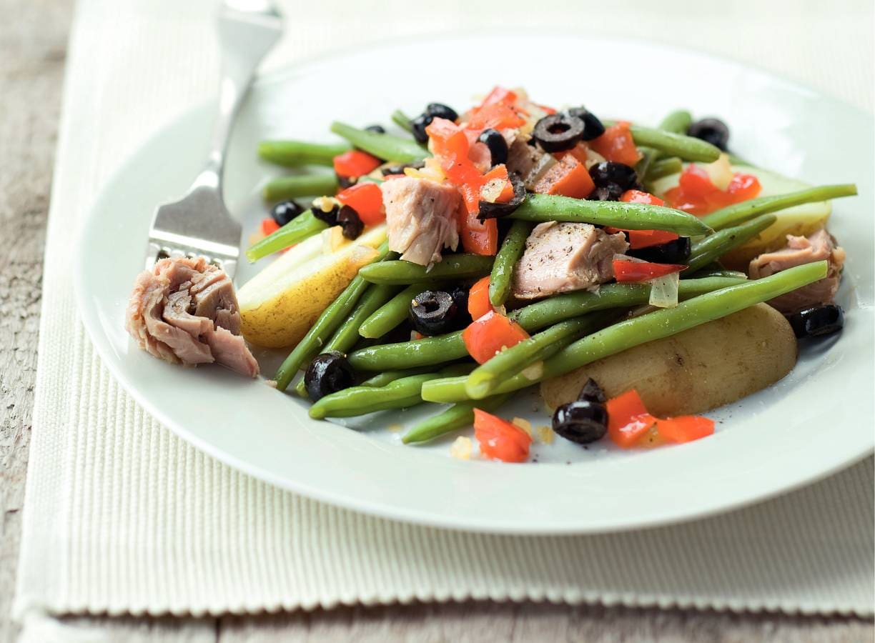 Sperziebonen met mediterrane tonijnsaus