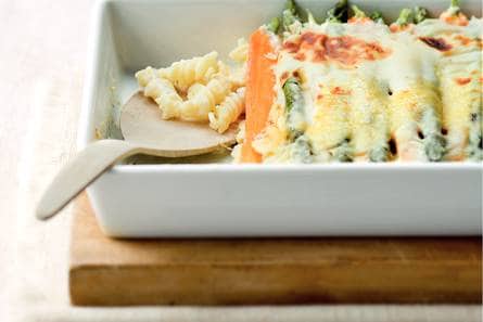 Gratin van wortels en prei