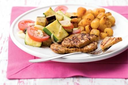 Mediterrane filetlapjes en groenten met krieltjes