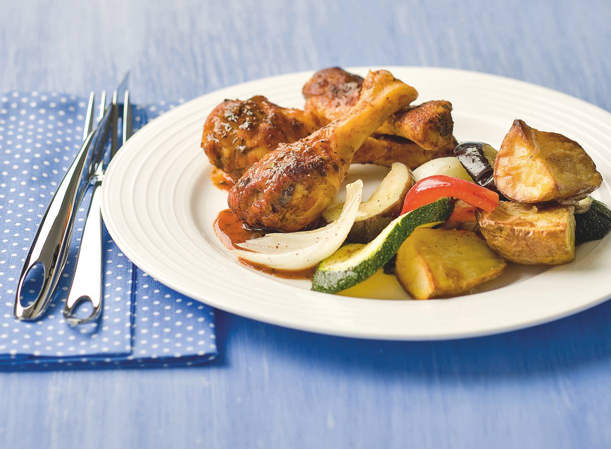 Kipdrumsticks met Provençaalse groenten