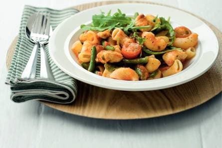Macaroni met kip en sperziebonen