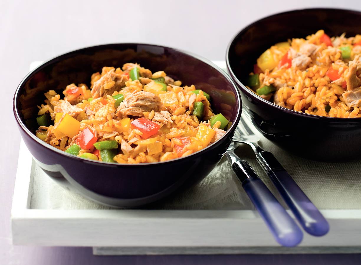 Tonijnrisotto met paprika