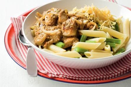 Penne met kip en pesto