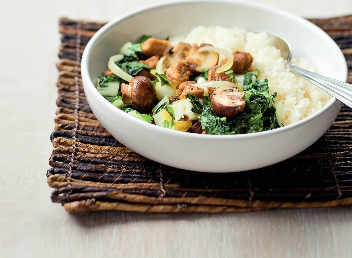 Quorn in honing-sojasaus met paksoi