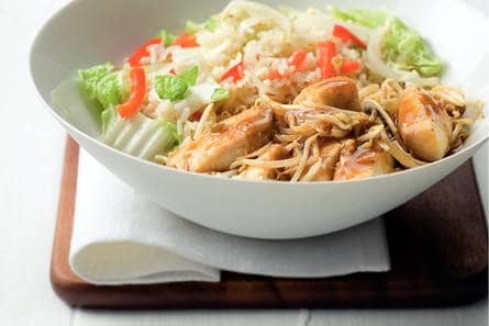Tilapia paniki met gebakken rijst