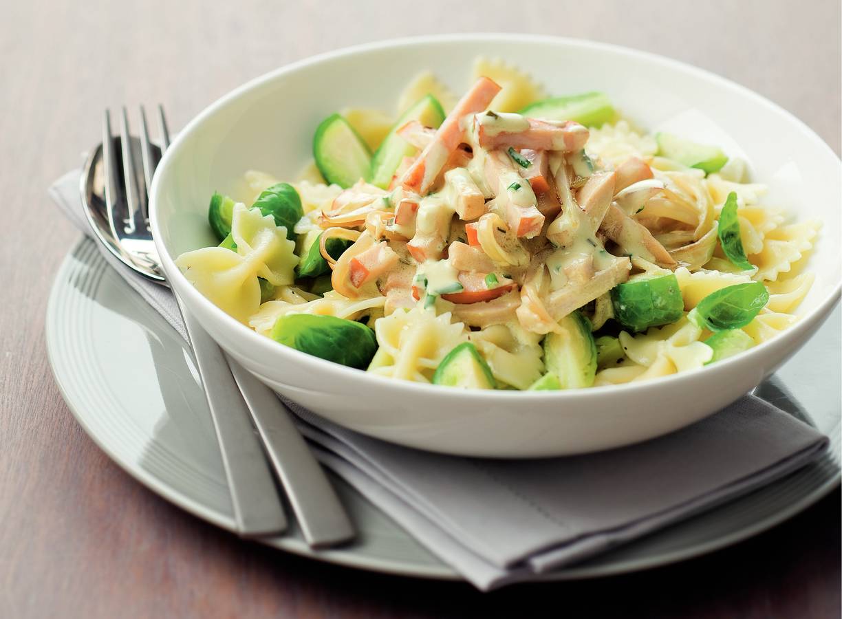 Farfalle met mosterdroomsaus