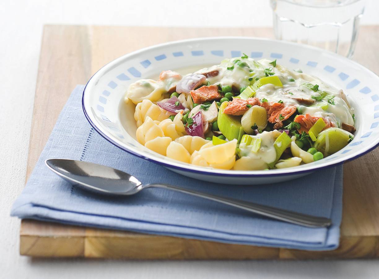 Pasta met rode zalm