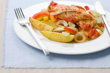 Gestoofde tilapia met paprika