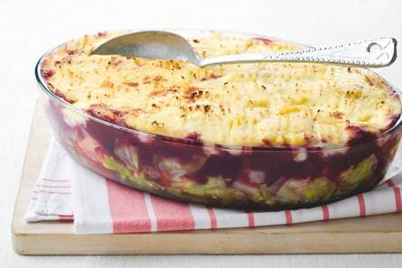 Ovenschotel van kalkoen met fruit