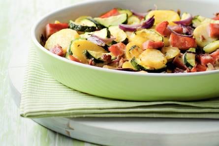 Aardappel-courgetteschotel uit de oven