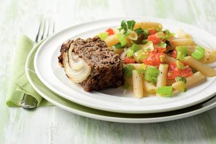 Gehaktbrood met bleekselderij-pasta