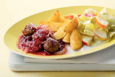 Gehaktballetjes in cranberrysaus