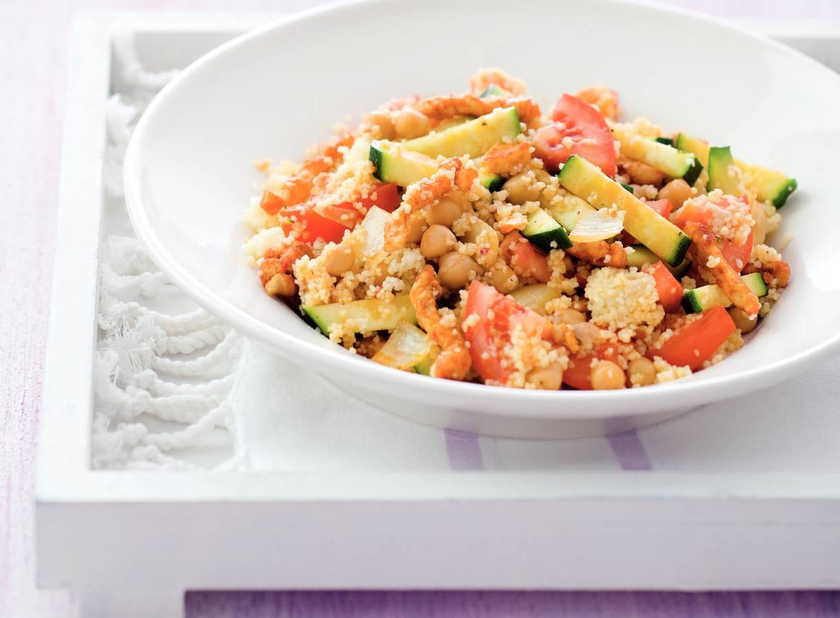 Kikkererwtenshoarma met couscous