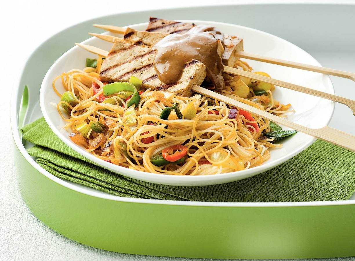 Tofusaté met mihoen goreng